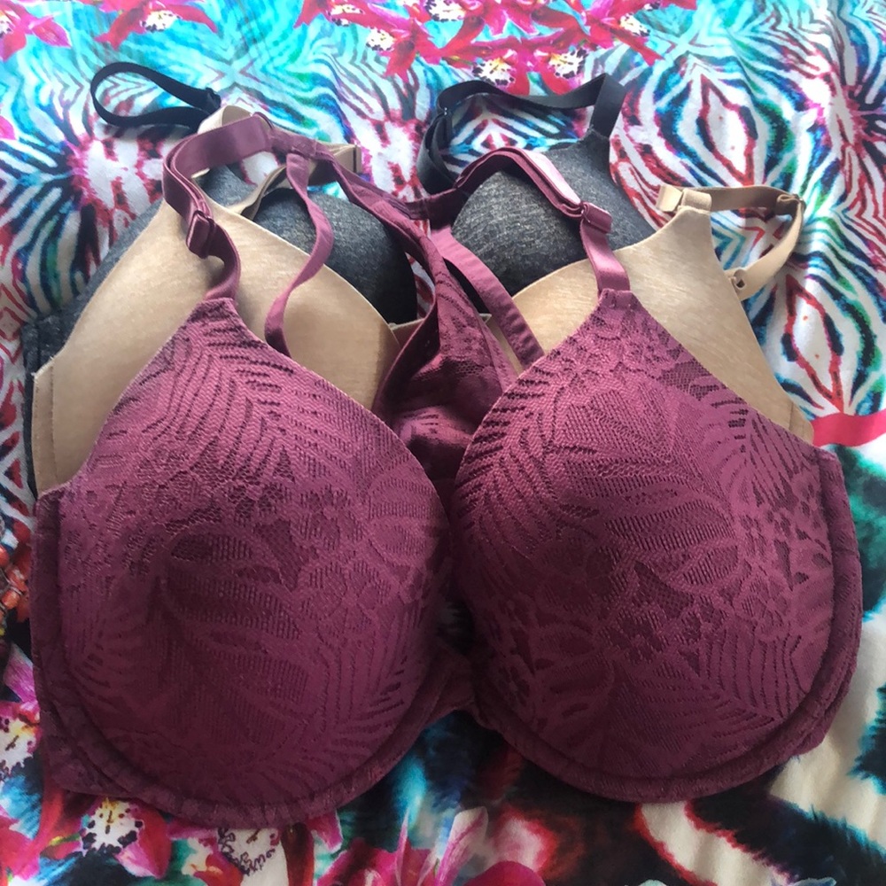 34DD Victoria’s Secret Bras: 2 Uplift Semi Demi, 1 PINK lace frontal closure